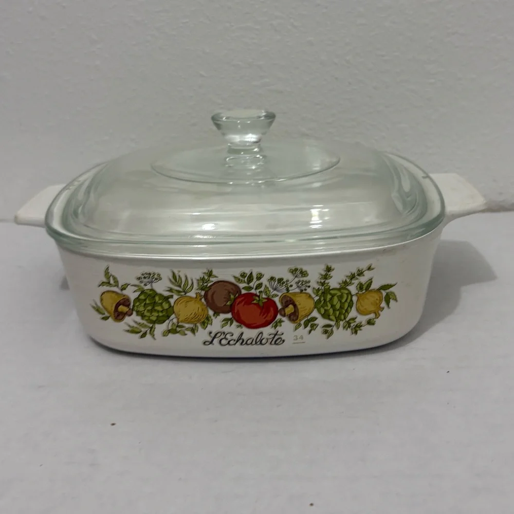 White Glass Casserole Dish with Lid
